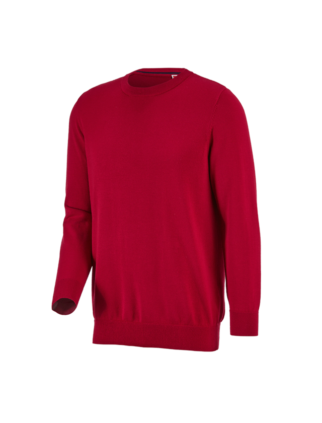 T-Shirts, Pullover & Skjorter: e.s. strikpullover, rund hals + rød
