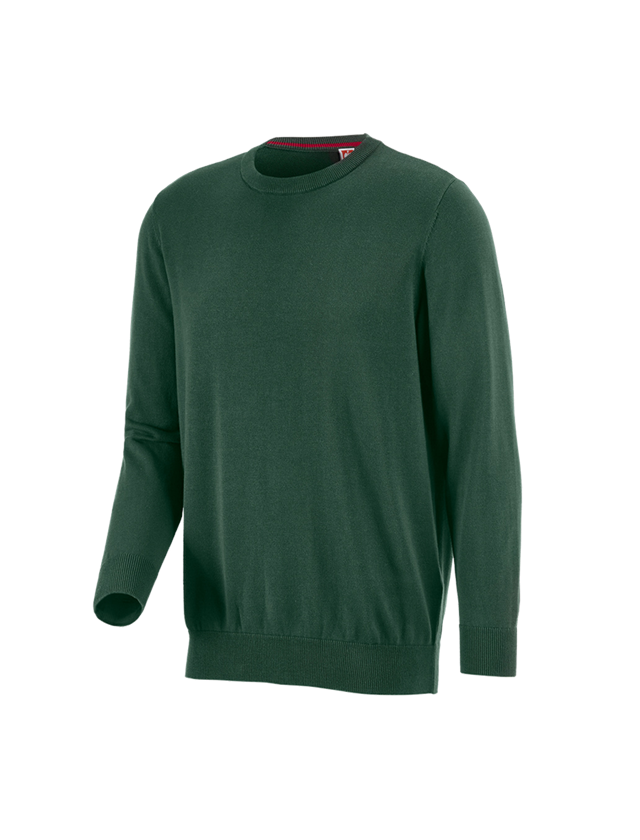 Shirts, Pullover & more: e.s. Knitted pullover, round neck + green