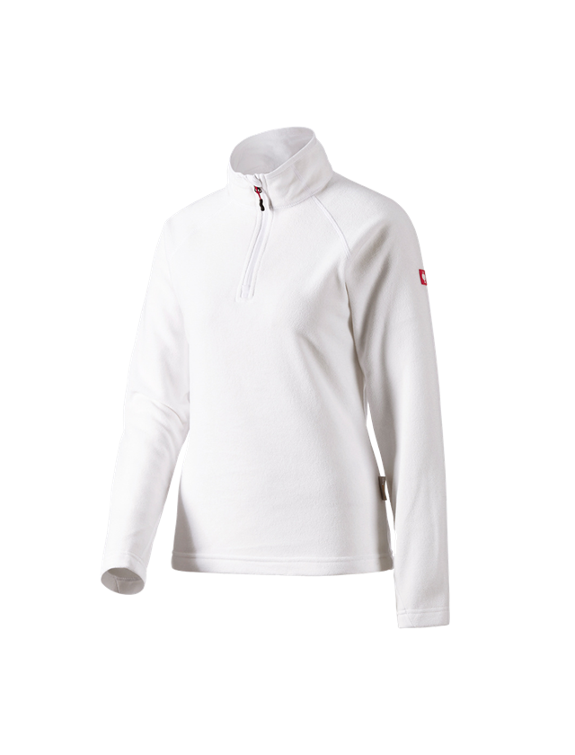Kulde: Dame-microfleece trøje, høj krave dryplexx® micro + hvid