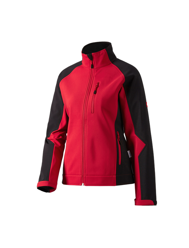 Work Jackets: Ladies' softshell jacket dryplexx® softlight + red/black 2