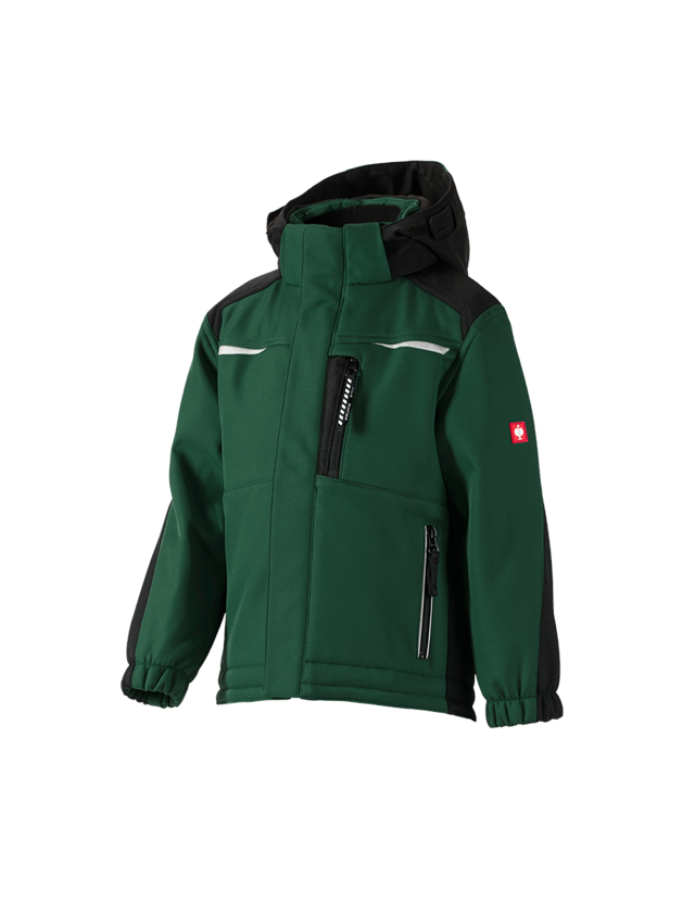 Jackets: Children's softshell jacket e.s.motion + green/black