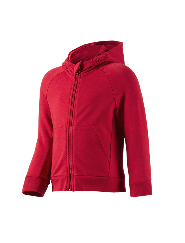 Topics: e.s. Hoody sweatjacket cotton stretch, children’s + fiery red