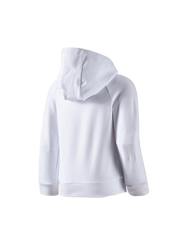 T-Shirts, Pullover & Skjorter: e.s. Hoody sweatjakke cotton stretch, børn + hvid 1