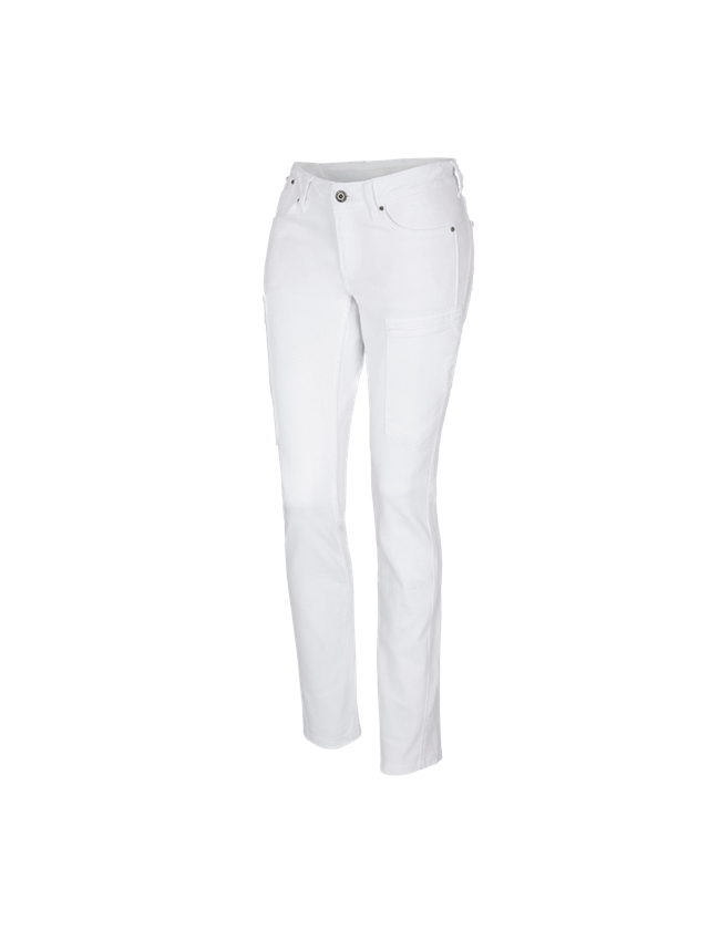 Work Trousers: e.s. 7-pocket jeans, ladies' + white 3