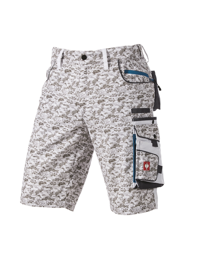 Arbejdsbukser: e.s. shorts Pixel + hvid/grå/petrol 1