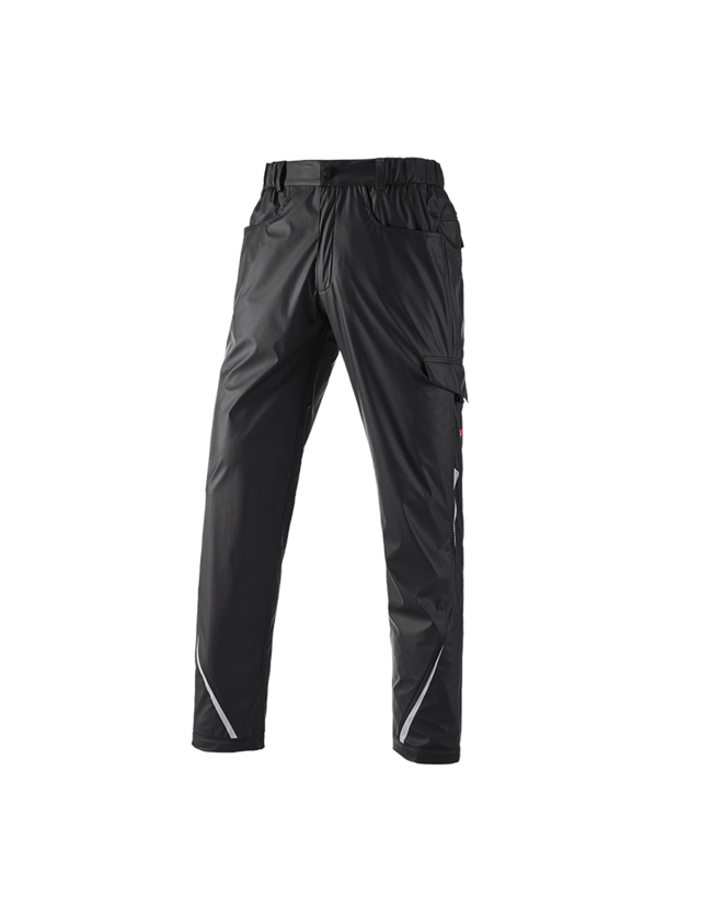 Work Trousers: Rain trousers e.s.motion 2020 superflex + black/platinum 2