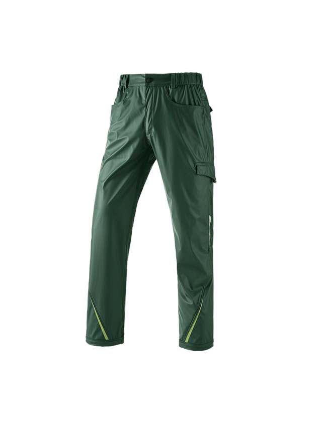 Work Trousers: Rain trousers e.s.motion 2020 superflex + green/sea green 2