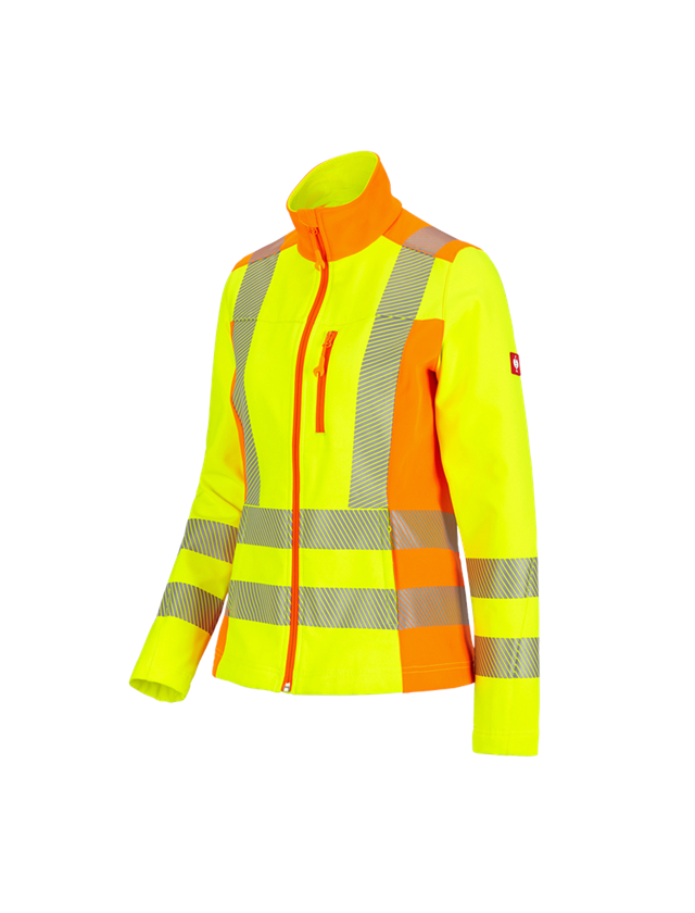Arbejdsjakker: Advarsels soft.jakke softlight e.s.motion 2020, da + advarselsgul/advarselsorange 2