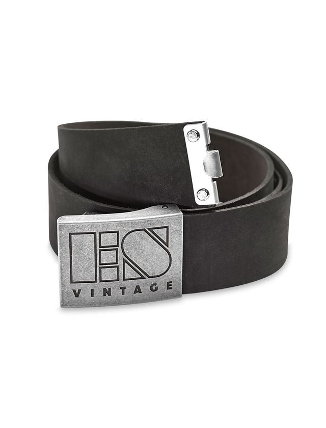 Accessories: Leather buckle belt e.s.vintage + black