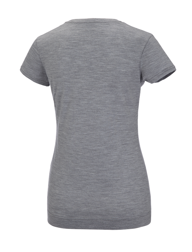 T-Shirts, Pullover & Skjorter: e.s. T-Shirt Merino light, damer + gråmeleret 1