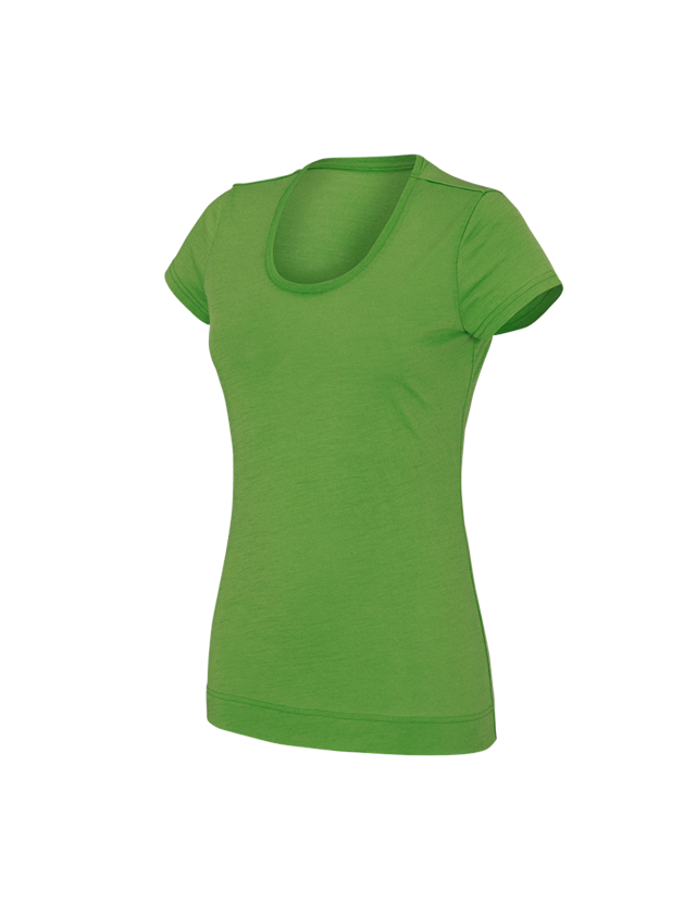 T-Shirts, Pullover & Skjorter: e.s. T-Shirt Merino light, damer + havgrøn