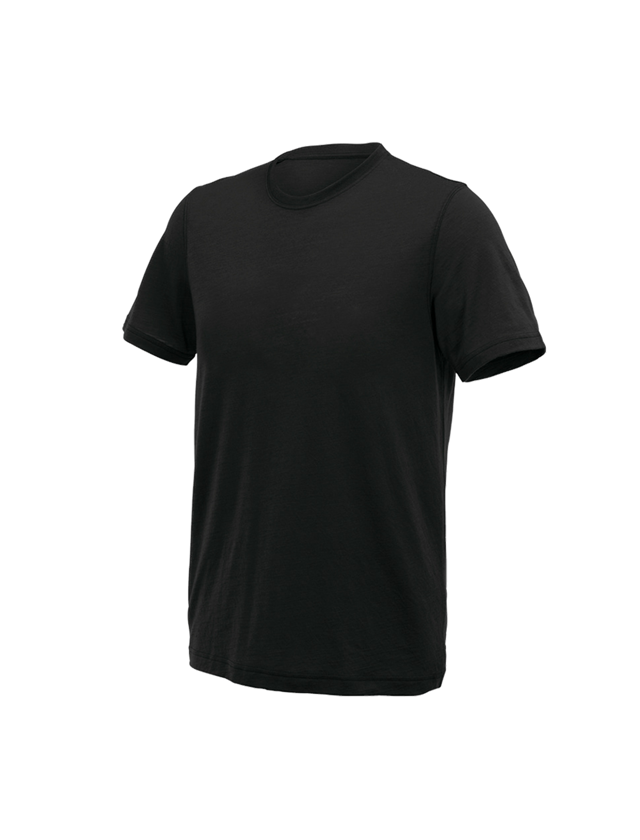 T-Shirts, Pullover & Skjorter: e.s. T-shirt Merino light + sort