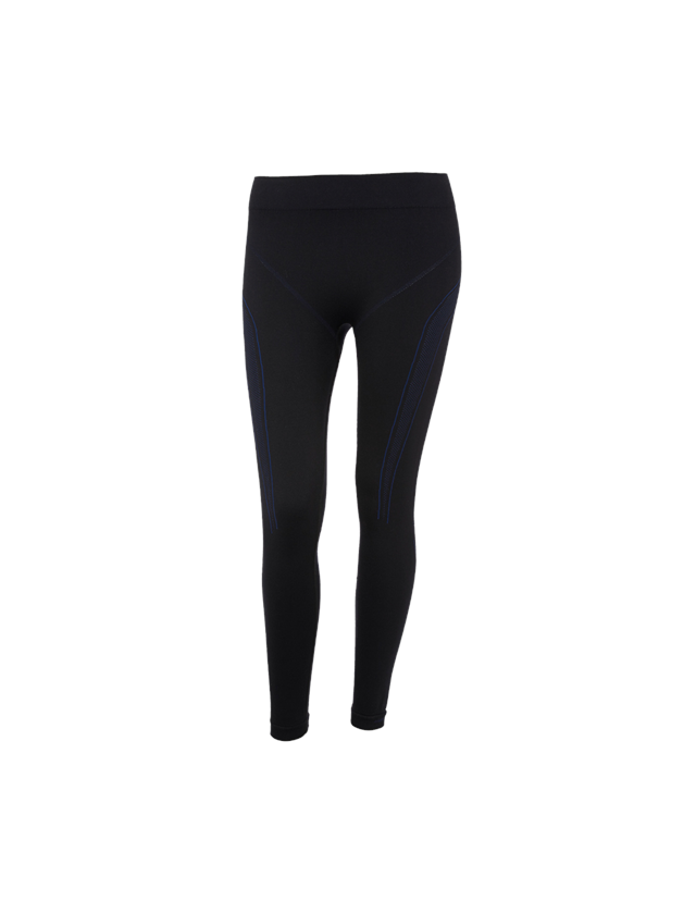 Thermal Underwear: e.s. functional long-pants seamless - warm,ladies' + black/gentianblue 2