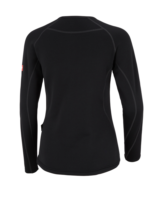 Funktionelt Undertøj: e.s.T-shirt lange ærmer thermo str.-x-warm,damer + sort 1