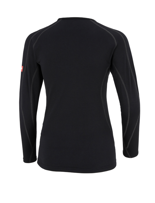 Funktionelt Undertøj: e.s. T-shirt med lange ærmer clima-pro–warm,damer + sort 1