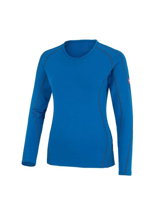 Funktionelt Undertøj: e.s. T-shirt med lange ærmer clima-pro–warm,damer + ensianblå