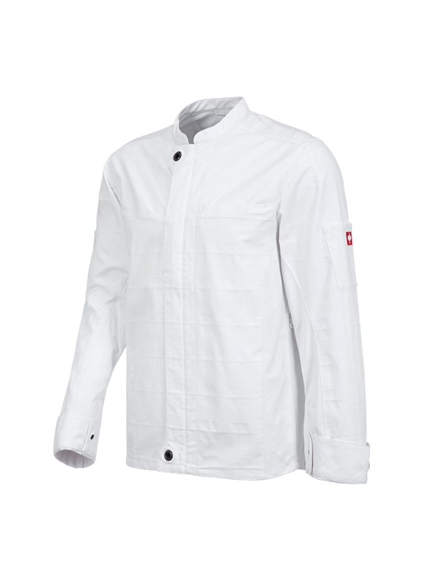 Shirts, Pullover & more: Work jacket long sleeved e.s.fusion, men's + white