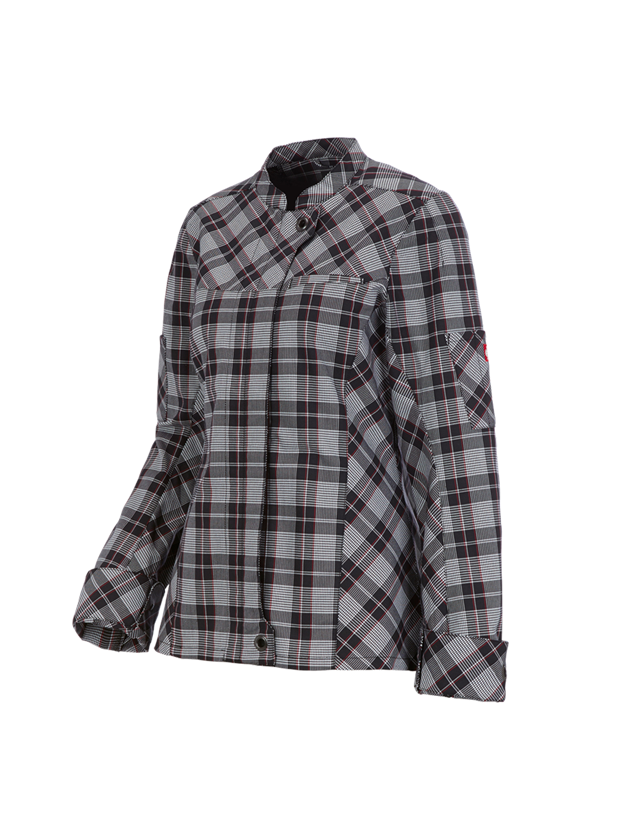 T-Shirts, Pullover & Skjorter: Arbejdsjakke lange ærmer e.s.fusion, damer + sort/hvid/rød