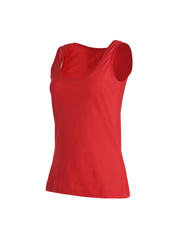 T-Shirts, Pullover & Skjorter: e.s. Tank-Top cotton stretch, damer + ildrød 1