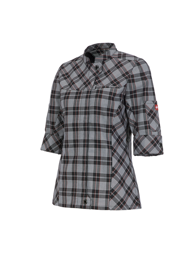 Work Jackets: Work jacket 3/4-sleeve e.s.fusion, ladies' + black/white/red