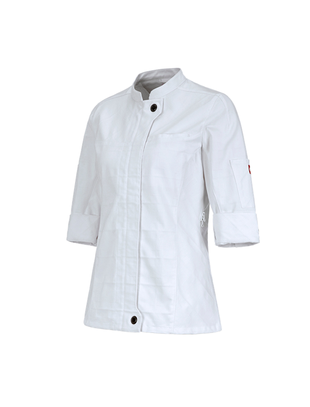 T-Shirts, Pullover & Skjorter: Arbejdsjakke 3/4-ærme e.s.fusion, damer + hvid