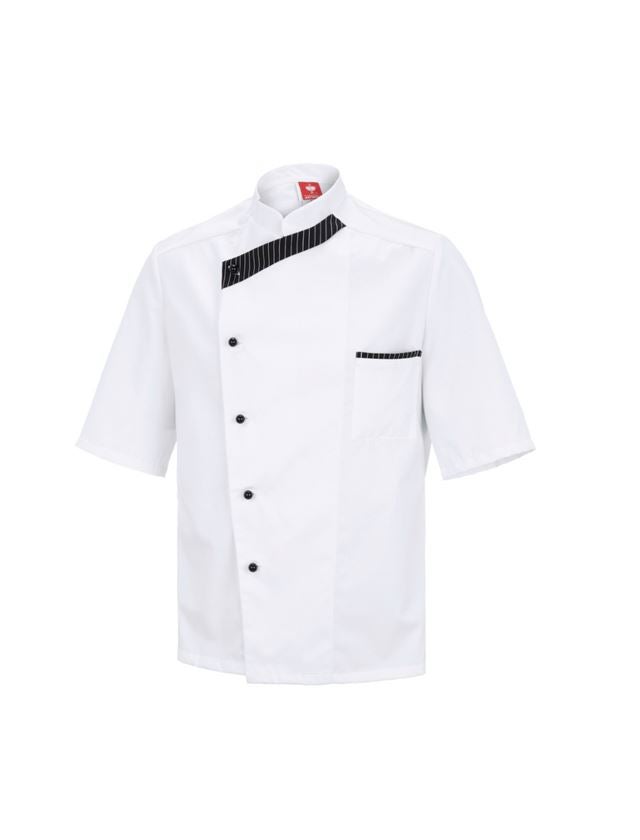 T-Shirts, Pullover & Skjorter: Kokkejakke Elegance, halvlange ærmer + hvid/sort