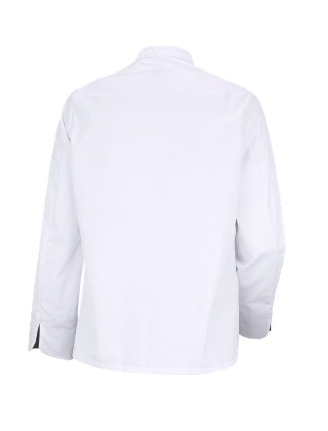 T-Shirts, Pullover & Skjorter: Kokkejakke Elegance, langærmet + hvid/sort 1