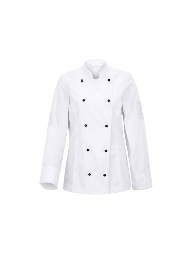 T-Shirts, Pullover & Skjorter: Damekokkejakke Darla II + hvid