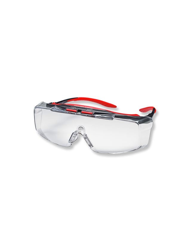 Sikkerhedsbriller: e.s. beskyttelses-/overbrille Loras + klar/rød/sort
