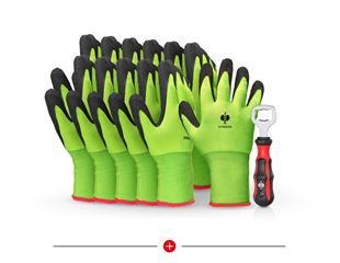12x Latex knitted gloves Senso Grip gift set