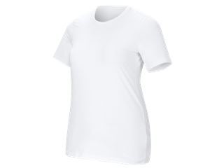 e.s. T-shirt cotton stretch, damer, plus fit