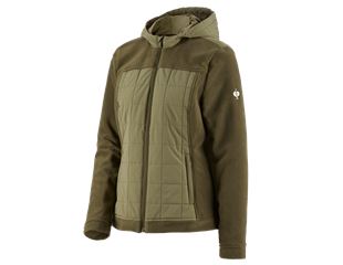 Hybrid fleece hoody jacket e.s.concrete, ladies'